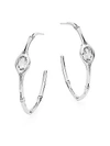 Gucci Women's White Topaz & Sterling Silver Hoop Earrings/1½"