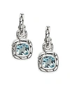 John Hardy Kali Blue Topaz & Sterling Silver Drop Earrings In Silver - Blue