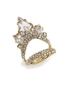 ALEXIS BITTAR MISS HAVISHAM JAGGED CRYSTAL CLUSTER MULTI-ROW RING,0400089572207