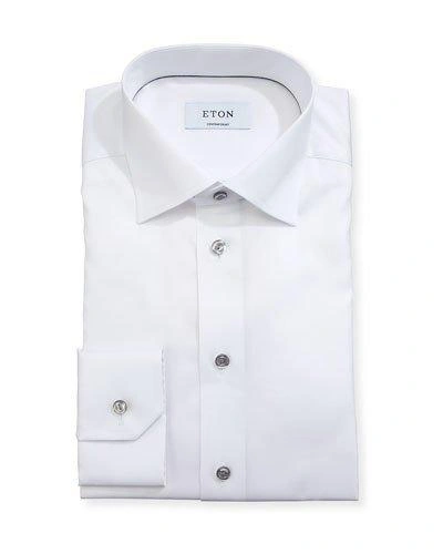 Gucci Contemporary-fit Twill Shirt With Gray Buttons In White