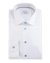 ETON CONTEMPORARY FIT TWILL SHIRT WITH BLUE BUTTONS,PROD204630010