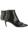 ALEXANDER MCQUEEN STUDDED FRINGE HEELED ANKLE BOOTS,493573WHMUM12414710