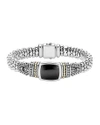 Lagos 18k Gold And Sterling Silver Caviar Color Bracelet With Black Onyx In Onyx