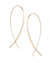 Lana Small Elongated Flat Upside Down Hoops In Rose Gold