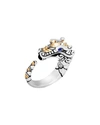 JOHN HARDY LEGENDS NAGA 18K GOLD & SILVER RING WITH BLUE SAPPHIRE EYES,PROD201620736