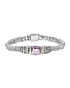 Lagos 18k Gold And Sterling Silver Caviar Color Bracelet With Amethyst In Amethyst