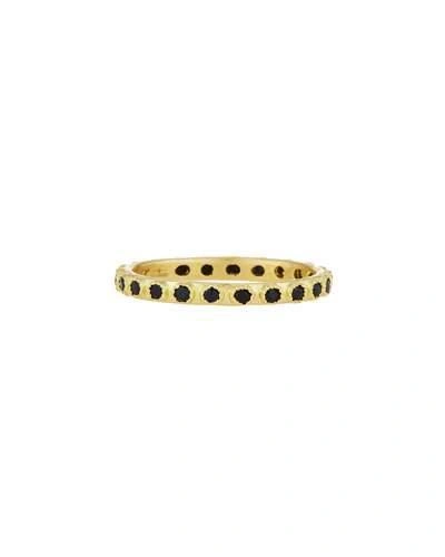 Armenta 18k Yellow Gold Sueno Black Sapphire Stacking Ring In Black/gold