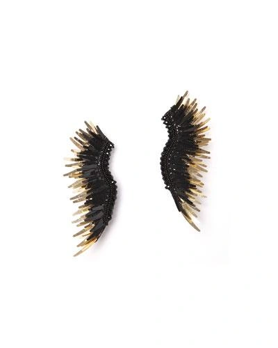 MIGNONNE GAVIGAN MADELINE BEADED STATEMENT EARRINGS, BLACK/GOLDEN,PROD129950192