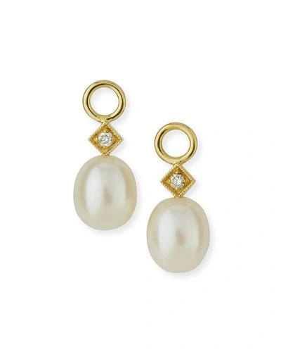 Jude Frances White Pearl Briolette Earring Charms