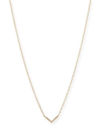 EF COLLECTION MINI DIAMOND CHEVRON PENDANT NECKLACE,PROD132310036