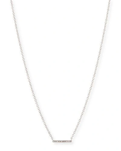 Ef Collection Mini Diamond Bar Pendant Necklace In Silver
