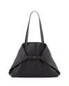 Akris Small Ai Reversible Leather Tote - Metallic In Black