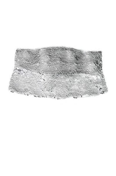 Oscar De La Renta Metallic Sequined Waist Belt In Metallics