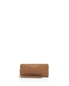 Michael Michael Kors Wallet - Jet Set Travel Continental Saffiano In Acorn Brown/gold