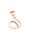 ANAPSARA ANAPSARA TEMPTATION RUBY AND ONYX RING - METALLIC,613412391575