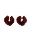 WILD AND WOOLLY burgundy rendezvous fur earrings,RENDEZVOUSBURGUNDY12364336