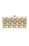 JUDITH LEIBER LARGE COFFERED RECTANGLE STARS CLUTCH,M182319