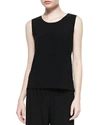 Caroline Rose Longline Stretch Knit Tank In Black