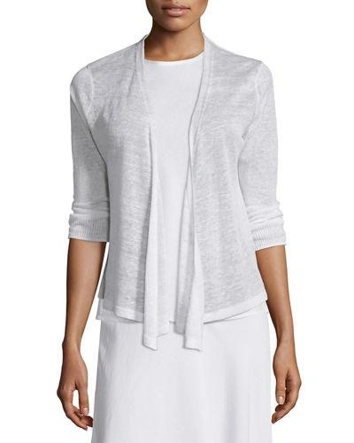 Nic + Zoe Nic+zoe '4-way' Convertible Three-quarter Sleeve Cardigan In Paper White
