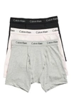 Calvin Klein Men's Cotton Stretch Boxer Briefs 3-pack Nu2666 In Black/ Grey/ Nymph Thigh