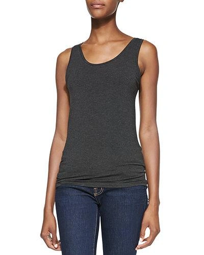 Majestic Soft Touch Scoop-neck Tank In Anthracite