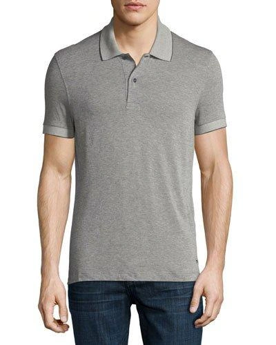 Tom Ford Pique Polo Shirt, Medium Gray | ModeSens