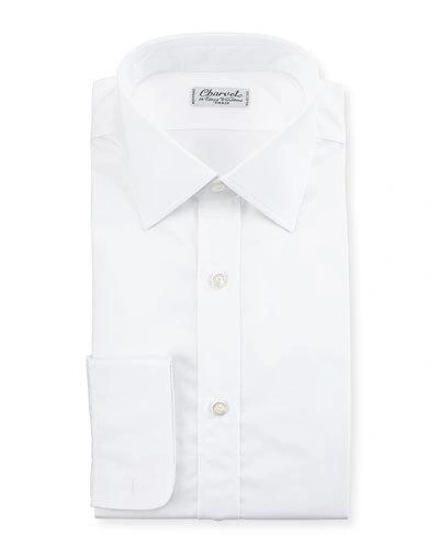 Charvet Poplin French-cuff Dress Shirt, White