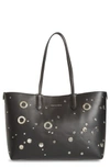 ALEXANDER MCQUEEN STUDDED SMALL LEATHER SHOPPER - BLACK,479997DX5WY