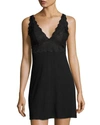 Natori Zen Floral Lace Chemise In Black