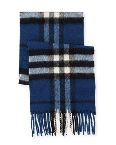 Burberry Babies' Mini Classic Check Cashmere Scarf In Blue