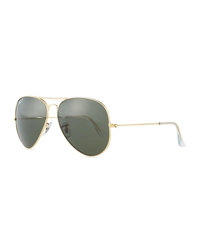 Ray Ban Men's Rb3025 62mm Original Polarized Aviator Sunglasses In Gold
