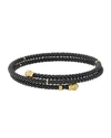 Lagos Gold & Black Caviar Collection 18k Gold & Ceramic Coil Bracelet
