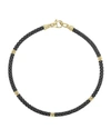 LAGOS 3MM BLACK CAVIAR & 18K GOLD ROPE BRACELET,PROD202811880