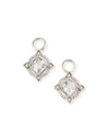 JUDE FRANCES LISSE 18K DELICATE CUSHION TOPAZ EARRING CHARMS WITH DIAMONDS,PROD201860004