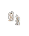 PICCHIOTTI HEXAGONAL MOTHER-OF-PEARL & DIAMOND EARRINGS IN 18K ROSE GOLD,PROD205110015