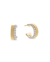 MARCO BICEGO MASAI 18K WHITE & YELLOW GOLD COIL HOOP EARRINGS WITH DIAMONDS,PROD204430050