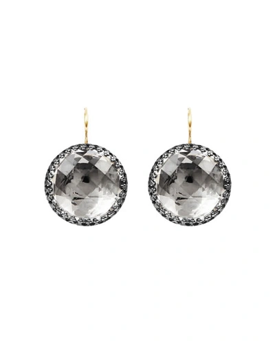 Larkspur & Hawk Olivia Black Rhodium-washed Earrings In Dove Foil In White