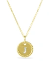 DAVID YURMAN INITIAL J CABLE COLLECTIBLES CHARM NECKLACE WITH DIAMONDS IN 18K GOLD, 10MM, 18"L,PROD194530875