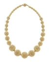 Lagos 18k Gold Caviar Graduated Lattice Ball Statement Necklace, 16