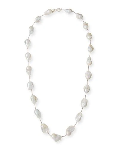 Margo Morrison Large Baroque Pearl & Crystal Necklace, 35"l
