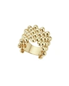 LAGOS 18K GOLD CAVIAR WIDE BAND RING,PROD202822255