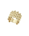 Lagos Caviar Gold Collection 18k Gold Wide Beaded Ring