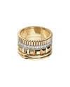 BOUCHERON QUATRE 18K YELLOW GOLD RING WITH DIAMONDS, EU 58 / US 8.25,PROD204290411