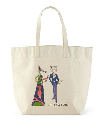 Parker Thatch Muffy & James Extra-large Personalized Tote In Multi Colors