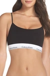 Calvin Klein Modern Cotton Adjustable Strap Bralette Qf1730 In Black