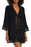 La Blanca Island Fare Cover-up Tunic In Black