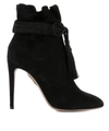 AQUAZZURA BLACK SUEDE HEELED ANKLE BOOTS,8619771