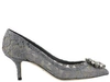 Dolce & Gabbana Pump In Taormina Lace With Crystals In Dark Grey