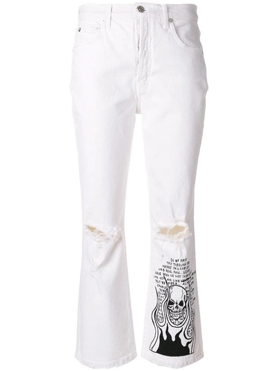 Adaptation Kick Flare Jeans In White