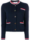 THOM BROWNE STRIPE TRIM CARDIGAN,FKJ008A0258412433070